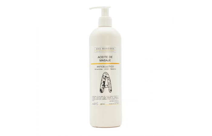 Óleo de massagem anti-celulítico · Amêndoa, Limão e Gerânio · 500 ml